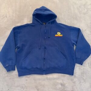 Vos Sports NAPA Auto Parts Full Zip Hoodie Blue Mens Medium Graphic Sweatshirt